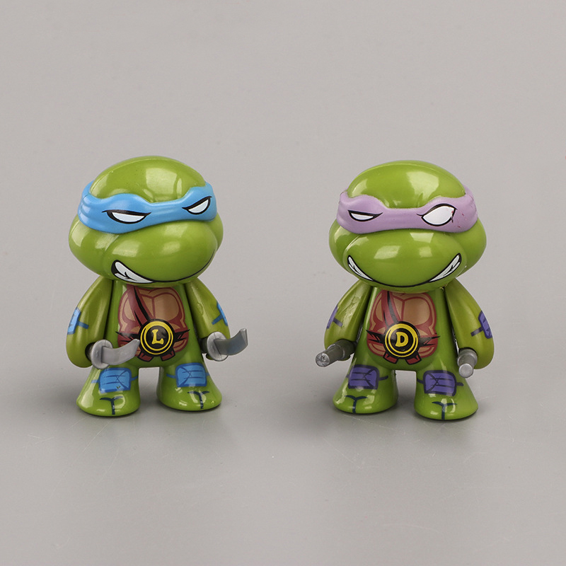 Set 4 đồ chơi Ninja Rùa TMNT Ninja Turtles Q - cao 7 cm trang trí xe ô tô