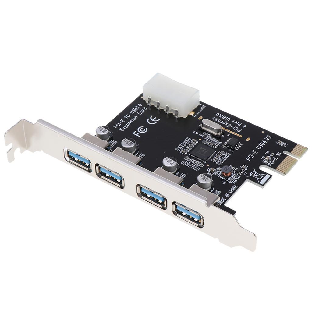 Desktop PCI-E to USB 3.0 Expansion Card 4 USB Ports Hub Adapter