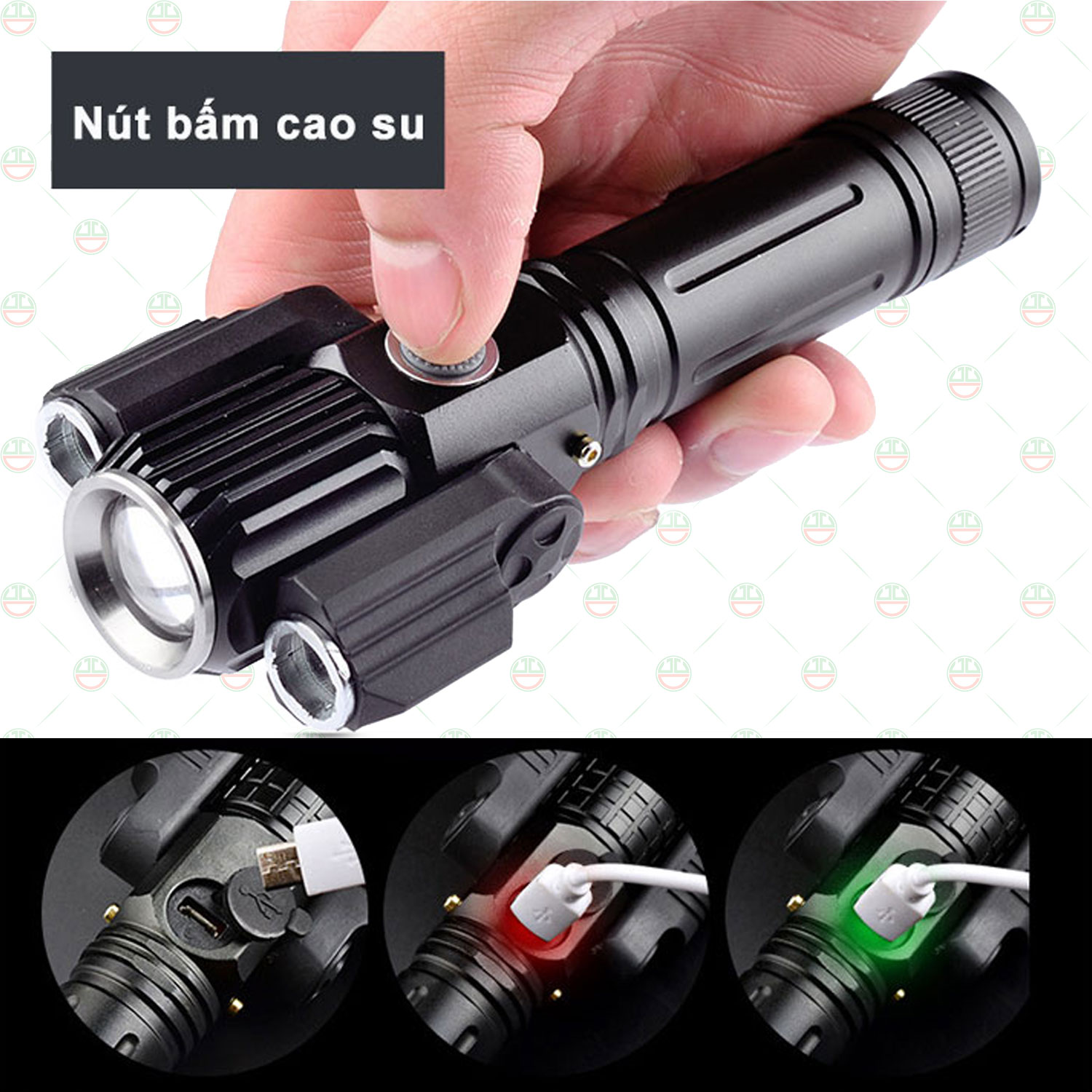 (Xịn sò) Đèn PIN 3 Đầu KhoNCC Hàng Chính Hãng - Tùy Chỉnh Góc Sáng Rộng Hơn - KLM-DP3D-X300 (Màu Đen)