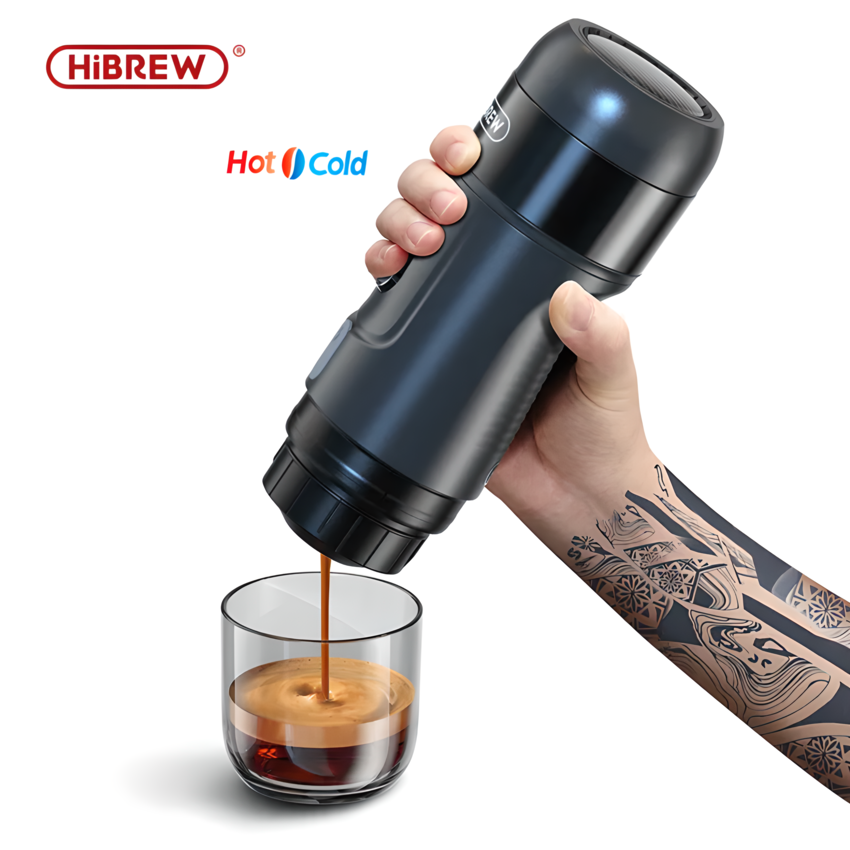 HÀNG CHÍNH HÃNG - Máy pha cà phê cầm tay Espresso mini 3 trong 1, thương hiệu HiBREW cao cấp H4A