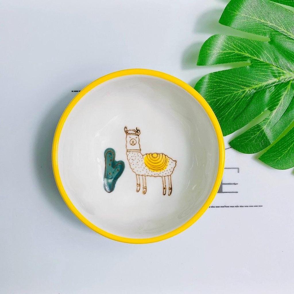 Bộ Bát Sứ Ăn Dặm Kiểu Nhật Họa Tiết Cừu Vàng Dễ Thương