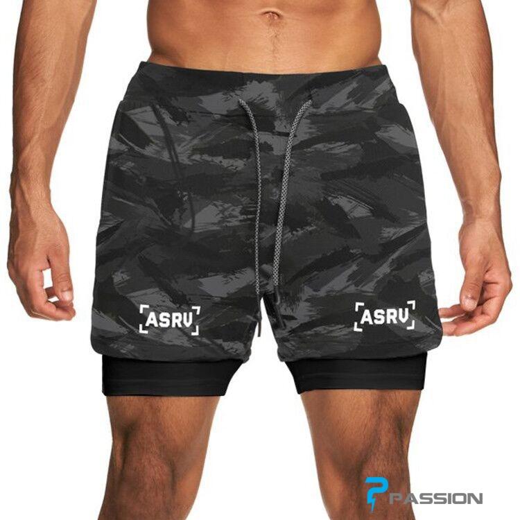 Quần short tập gym nam 2 lớp ASRV Z200