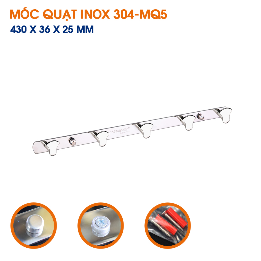 Móc hình quạt treo tường inox 304 TOVASHU 304-MQ5