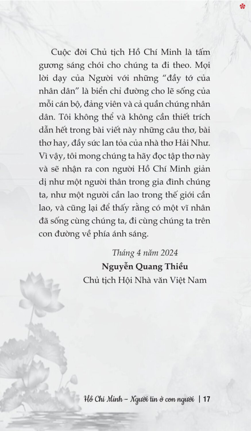 Hồ Chí Minh - Người tin ở con người (bản in 2024)