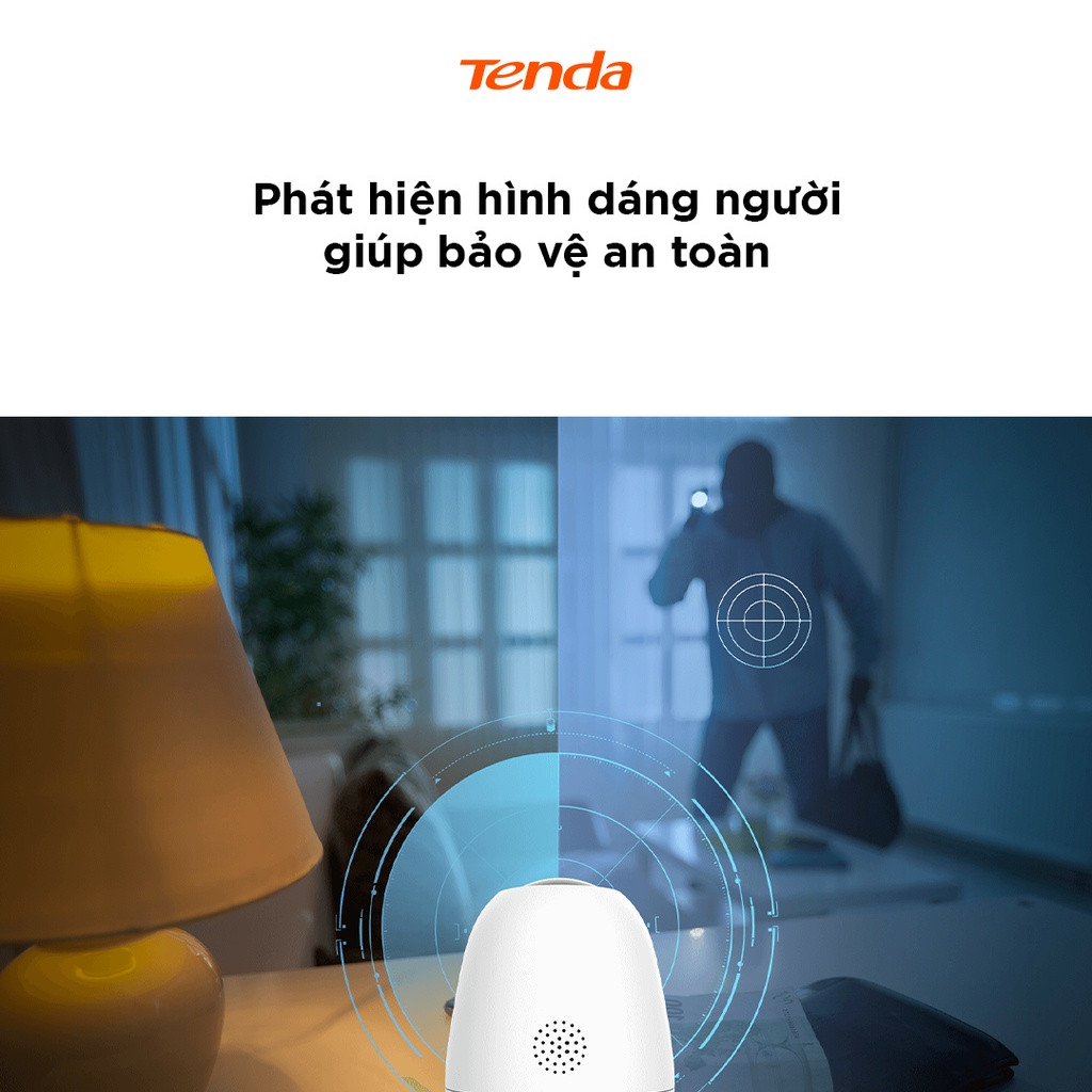 Camera IP Wifi Tenda CP6 Full HD 2K 360° Kèm Thẻ Nhớ 32GB - Hàng chính hãng