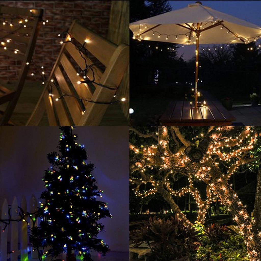 Solar Powered 200 Blue LEDs String Fairy Tree Light Outdoor Wedding Party