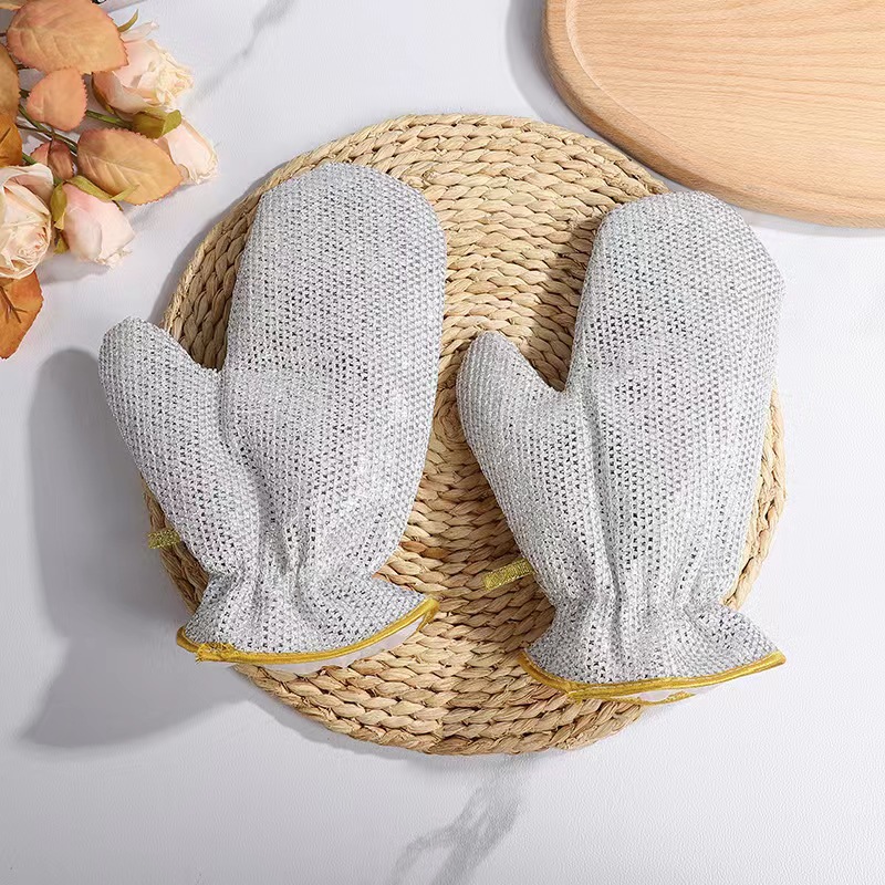 Bộ Đôi Găng Tay Rửa Chén Bát Sợi Thép Đa Năng
