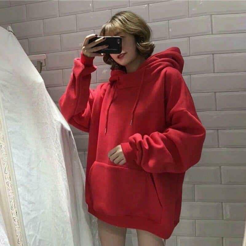 Áo hoodie nữ from rộng unisex