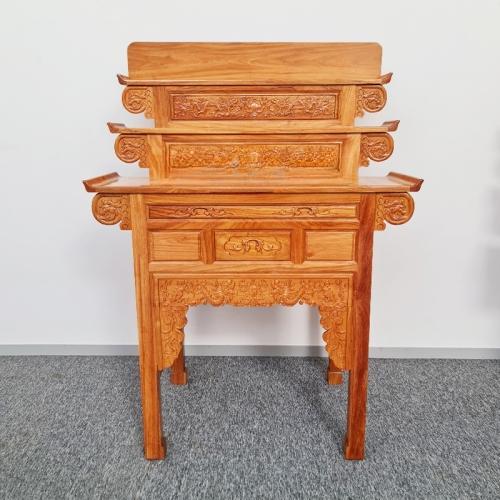 Bàn cúng gỗ gõ, Bàn Thờ Gia Tiên 3 Tầng Gỗ Gõ Đỏ