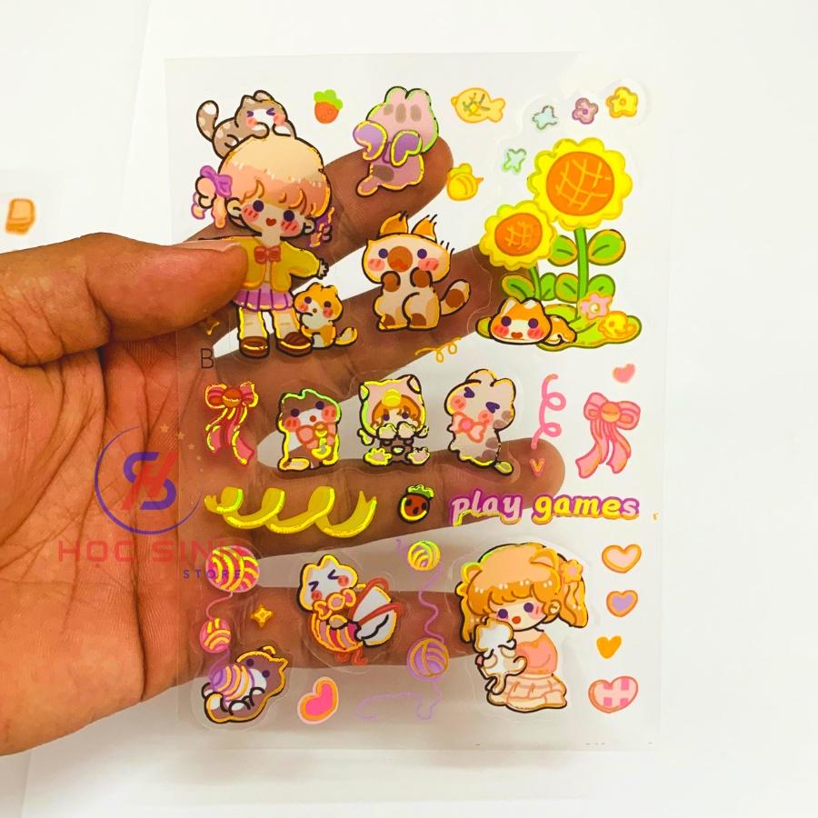 Combo 4 vỉ sticker dễ thương ( Giao mẫu ngẫu nhiên )