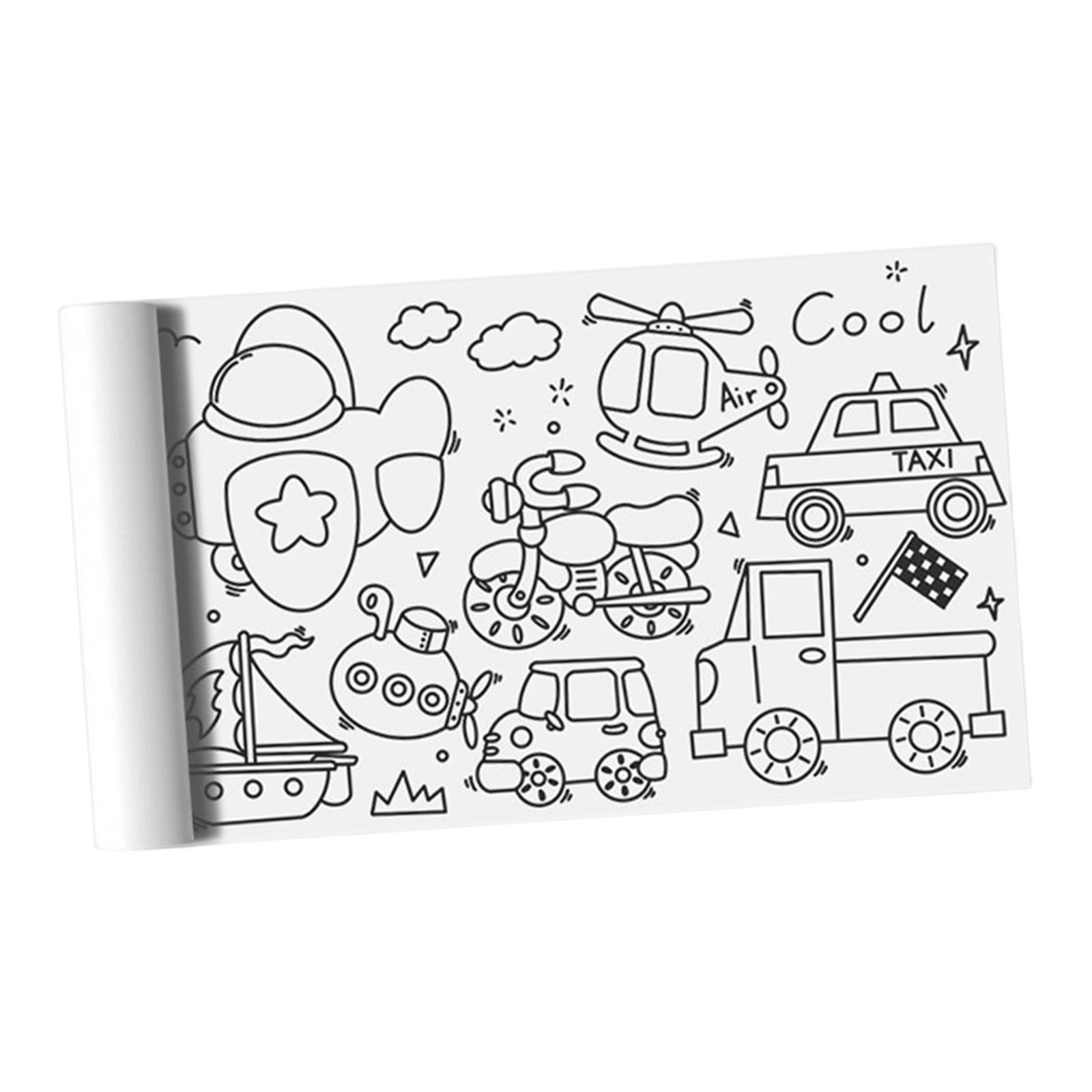 2Pieces Large Kids Coloring Paper Roll, Colorable with Tear Off Line Coloring Tablecloth for Children Birthday Home