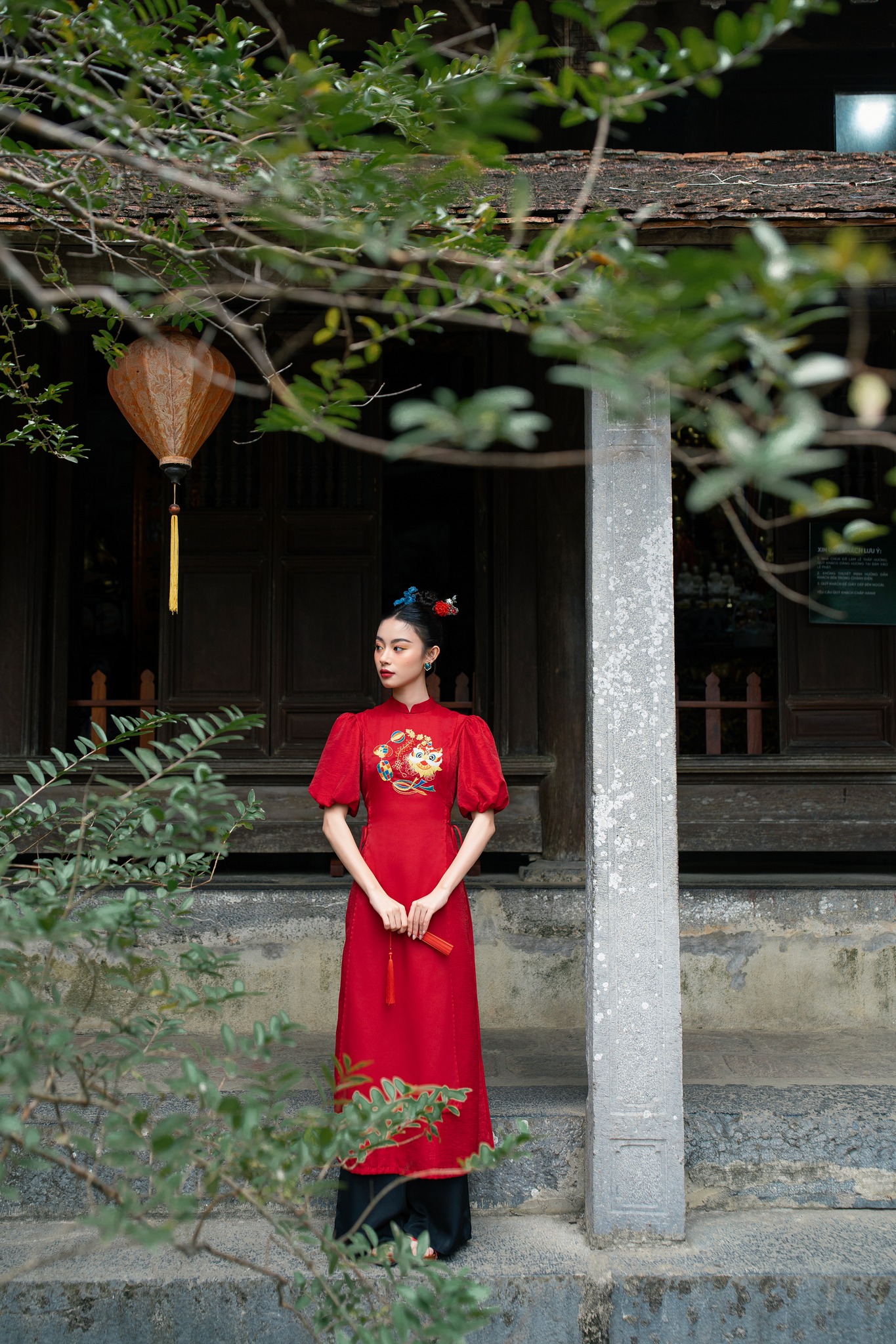 OLV - Áo dài AD Hải Đường (Không kèm quần)