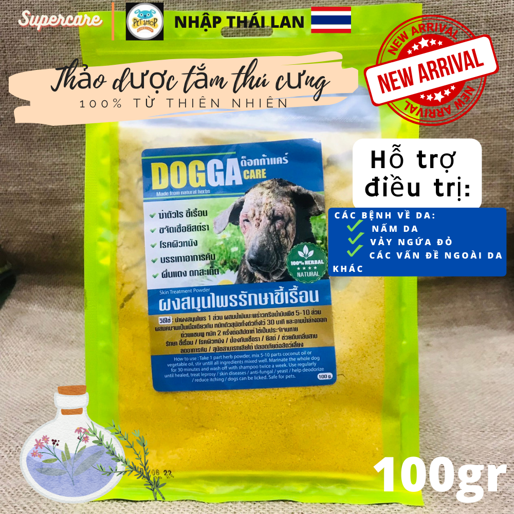 Bột Thảo Dược Tắm Chó DOGGA 100gr Hàng Nhập Thái Lan