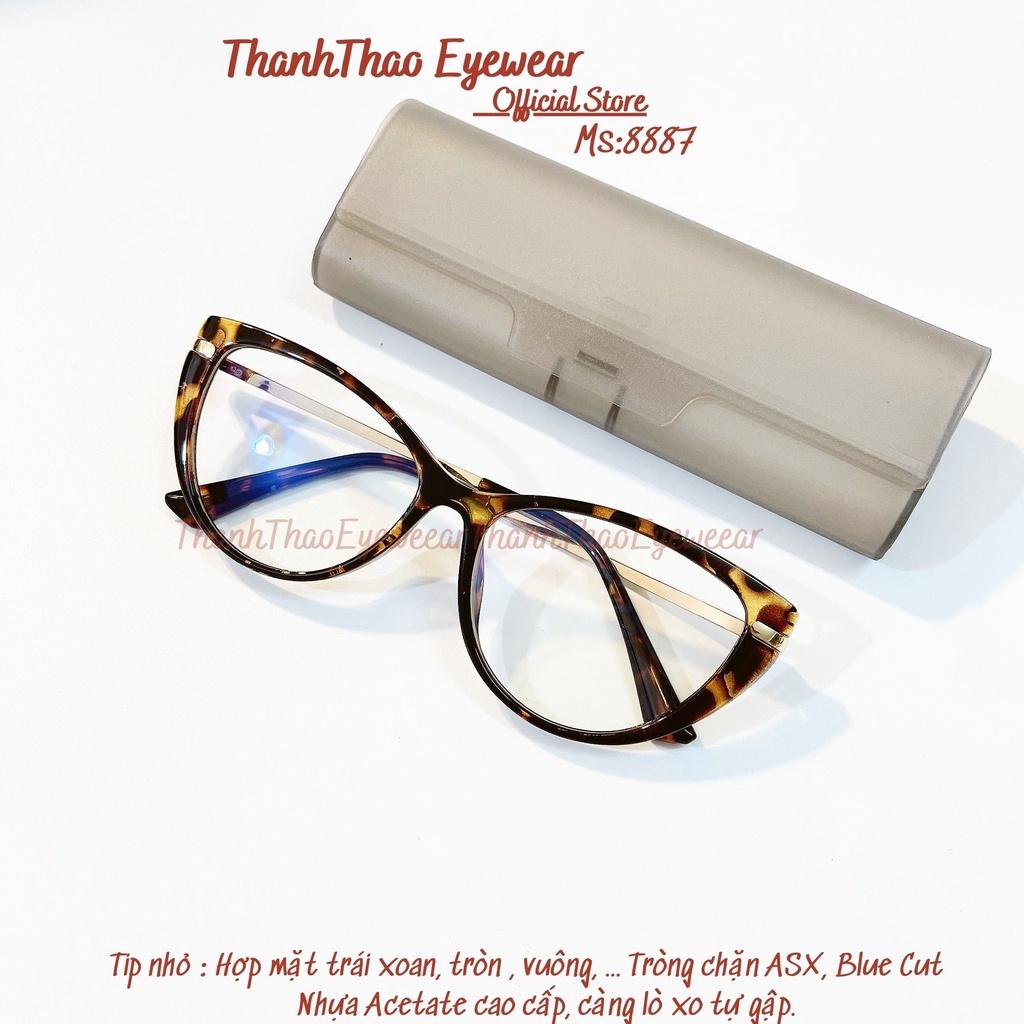 Kính Mắt Mèo Dáng Mảnh Nhiều Màu Nữ Gọng Kính Cận CCM8887 Thời Trang Siêu Hot 2021- ThanhThao Eyewear