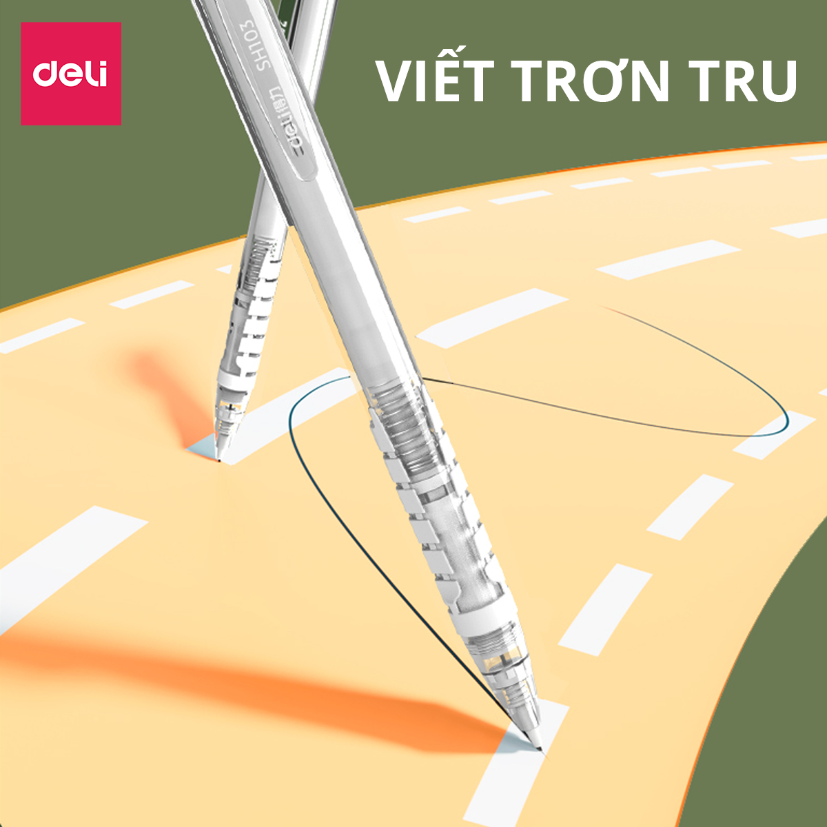 Bút Chì Kim Cơ Học Vỏ Trong Suốt 0.5mm 0.7mm Deli - Cao Cấp Kèm Đầu Tẩy Dành Cho Học Sinh Văn Phòng - SH102 SH103 SH112 SH113