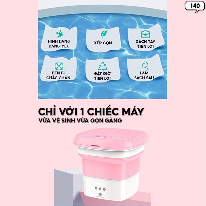Máy Giặt Mini Gấp Gọn Diệt Sạch Vi Khuẩn Với Công Suất Mạnh Có Lối Thoát Nước Thông Minh Đa Năng 140