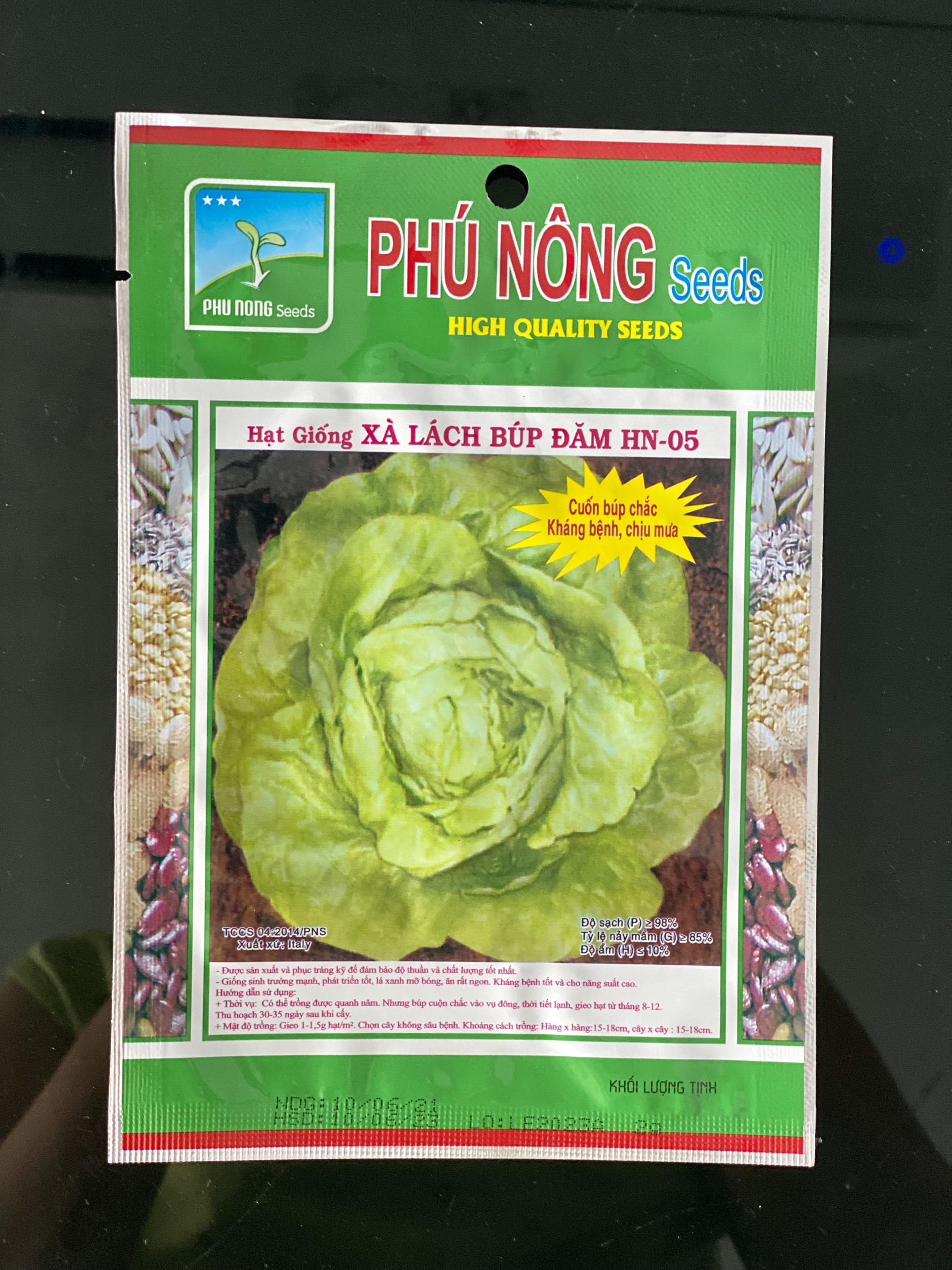 Hạt giống xà lách búp đăm Phú Nông