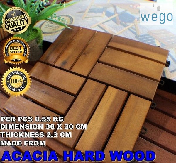 WEGO Vỉ ván sàn gỗ / Gỗ Keo lát / Sàn gỗ Trang trí sân vườn // Floor Decking Wood Pallet Kayu / Timber Acacia Wood Flooring Decktile Garden Decoration