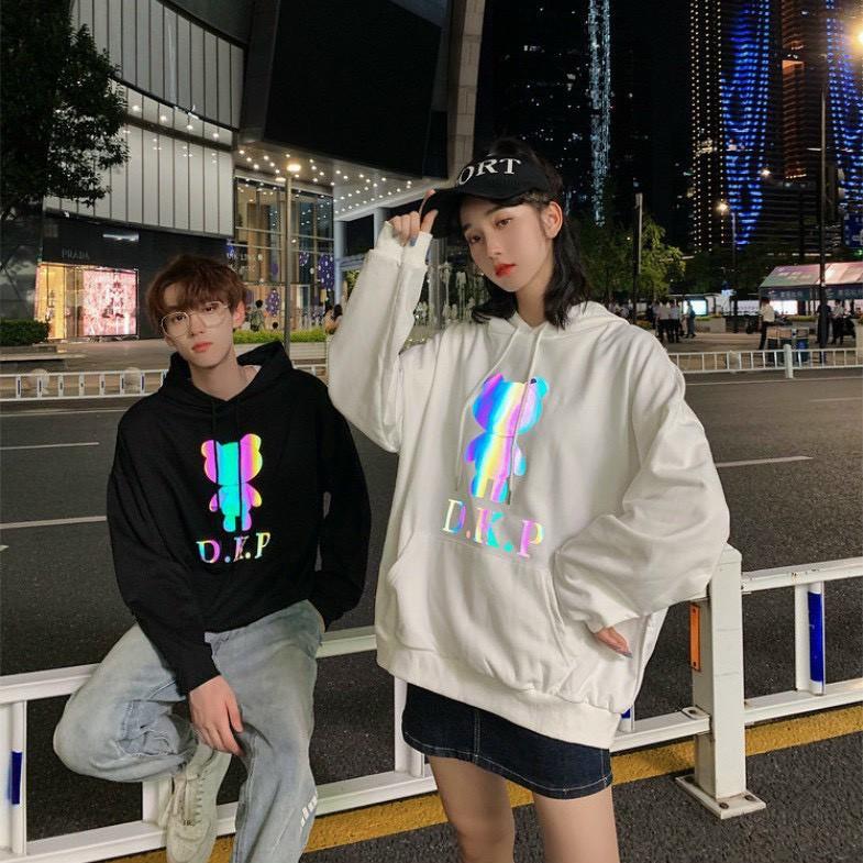 Áo Hoodie Nỉ Nam Nữ From Rộng Unisex In Dạ Quang Phát Sáng Chú Gấu Cực Hot Chất Nỉ Ngoại Dày Dặn (DKP)