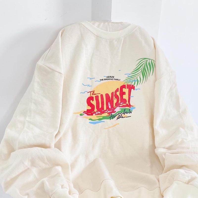 Áo sweater tay dài nỉ Sunset unisex