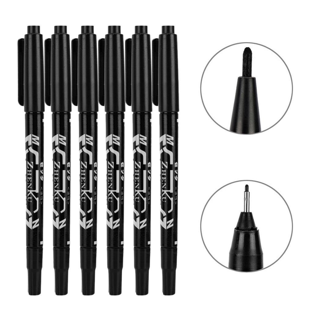 12x Dual Tip Skin Marker Pen Scribe Piercing Pen Tattoo Supply Body Art Tool