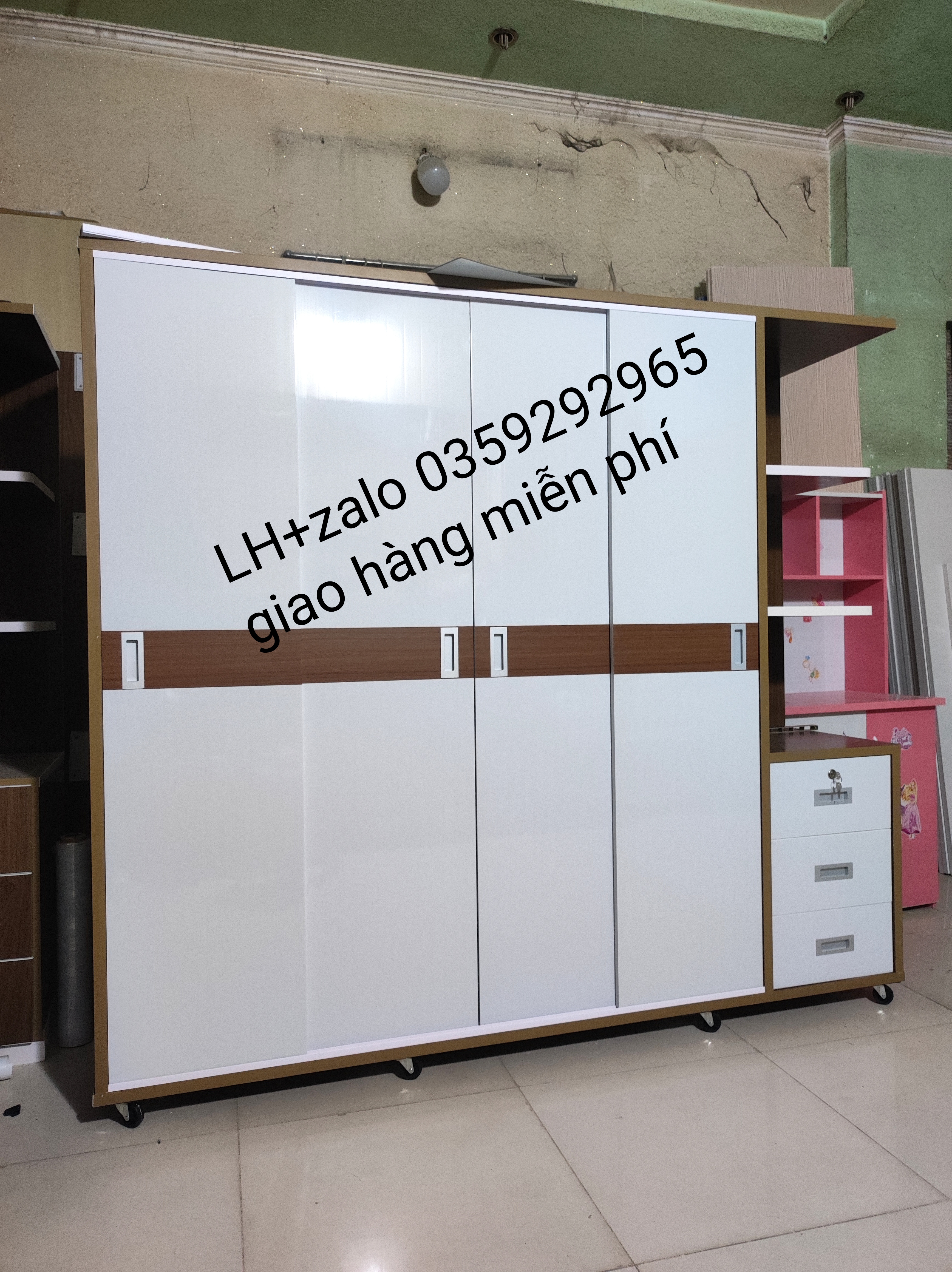Tủ nhựa đài Loan 4 cánh 1 kệ cửa lùa