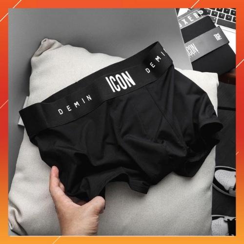 Set 4 Quần Lót Nam Dáng Boxer Cotton Thấm Hút Mồ Hôi Quần Sịp Nam Thun Lạnh Co Giãn 4 Chiều