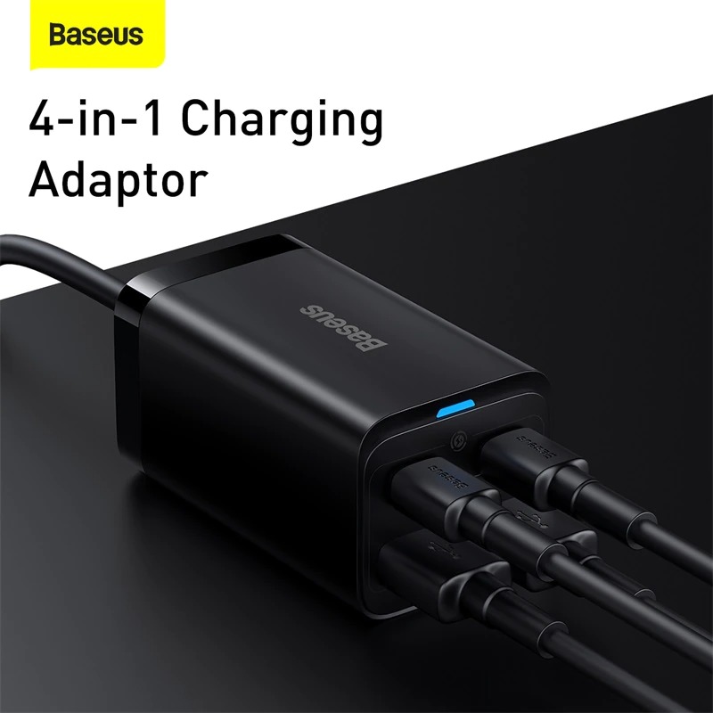 Bộ Sạc Nhanh Baseus 65W GaN3 Pro Desktop Fast Charger 4 in 1 (Hàng Chính Hãng)