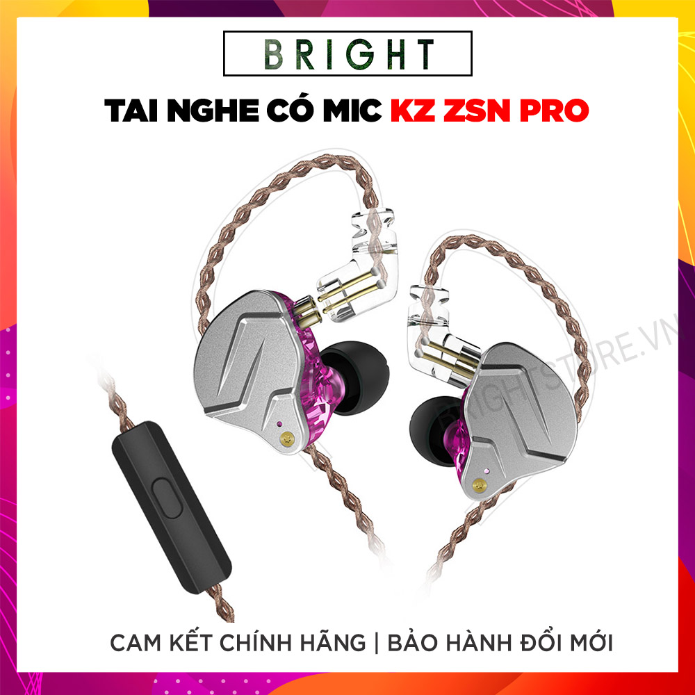 Tai Nghe Nhét Tai Có Mic Knowledge Zenith KZ ZSN Pro - Hàng Chính Hãng