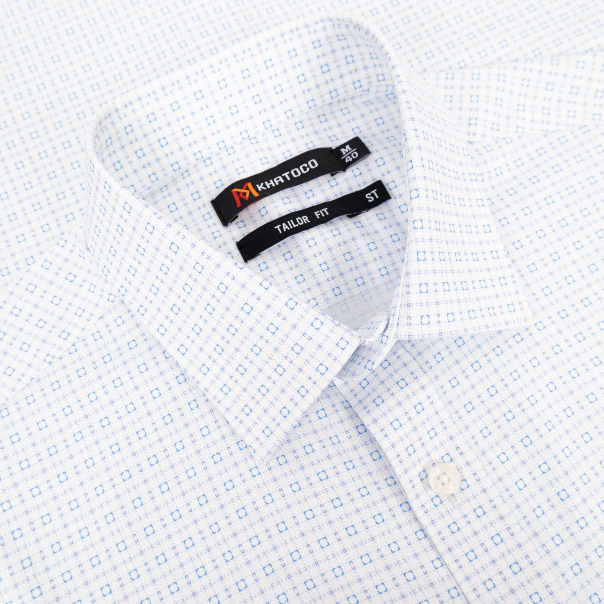 Áo sơ mi nam KHATOCO Tailor Fit ngắn tay A1MN538T2-CNCR842-2710-N