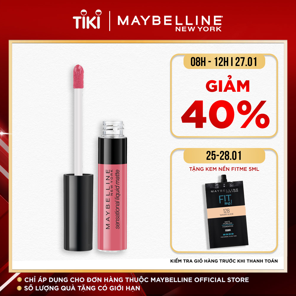 Son Kem Lì Nhẹ Môi Maybelline New York Sensational Liquid Matte Lipstick 7ml