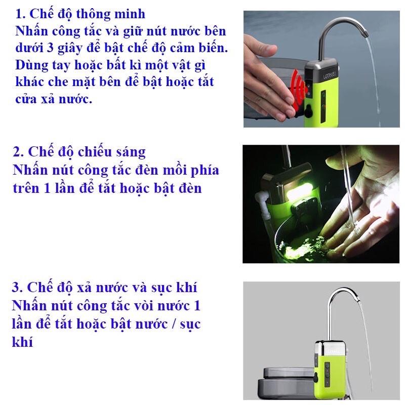 Máy sục oxy hồ cá , sục khí bể cá lọc nước bơm và xả nước thùng cá LINNHUE có đèn soi tiện lơi.