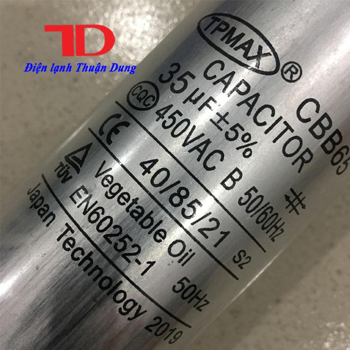 Tụ điều hòa CAPA NHẬT 35uF, Capacitor TPMAX hàng chính hãng - Điện Lạnh Thuận Dung