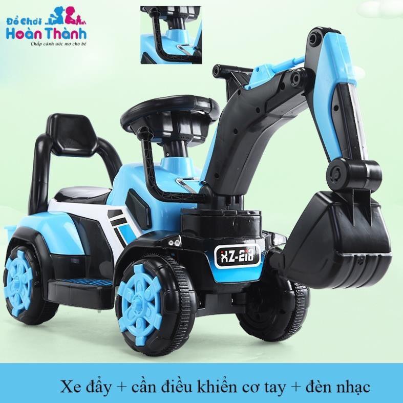 Xe cần cẩu đồ chơi cho bé, xe cần cẩu điện, máy xúc chòi chân có đèn và nhạc cho bé- Babibo Kids