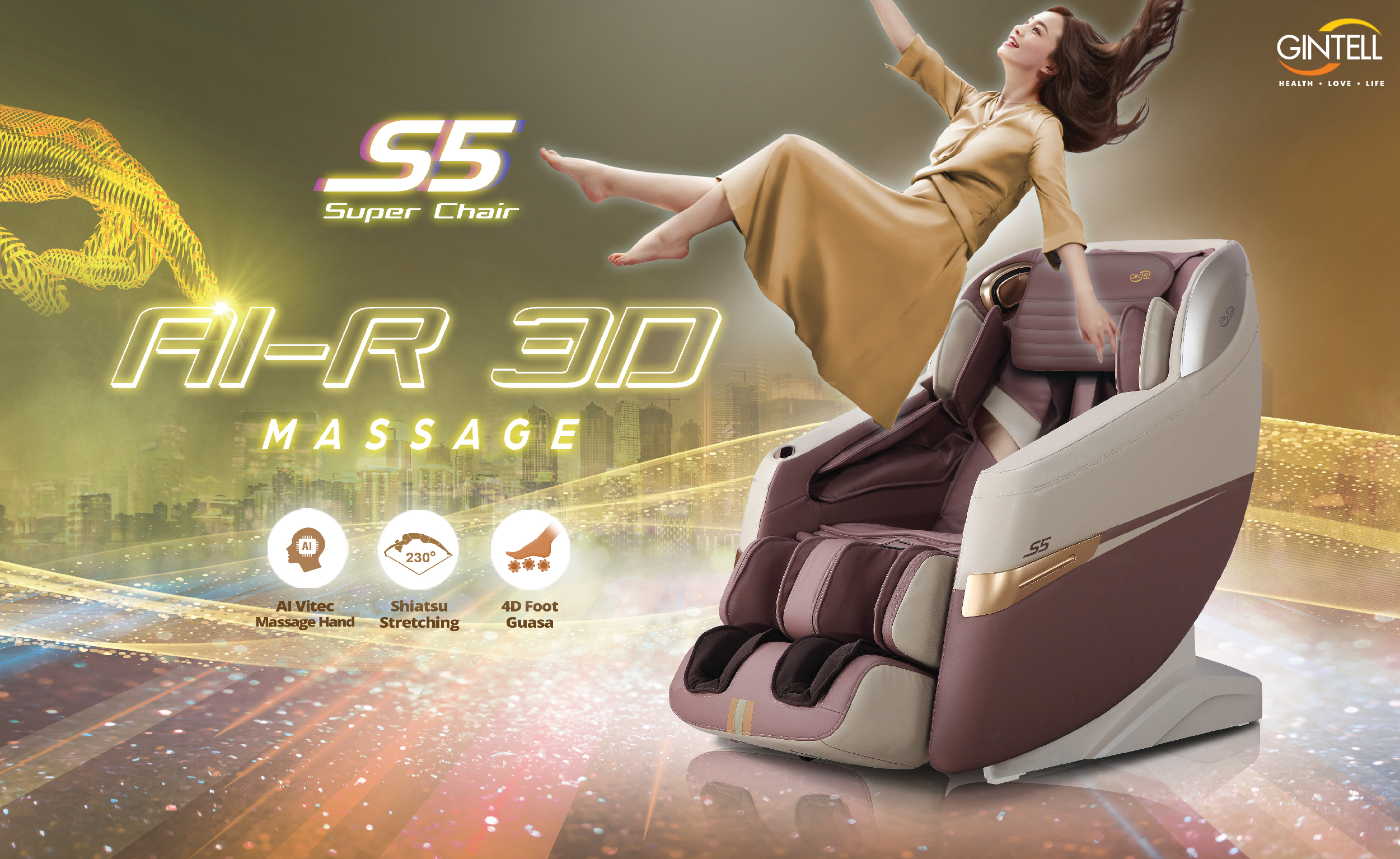 |MUA 1 TẶNG 1| Ghế Massage Toàn Thân S5 SuperChair + G RELAX EZ| 3 năm bảo hành chính hãng