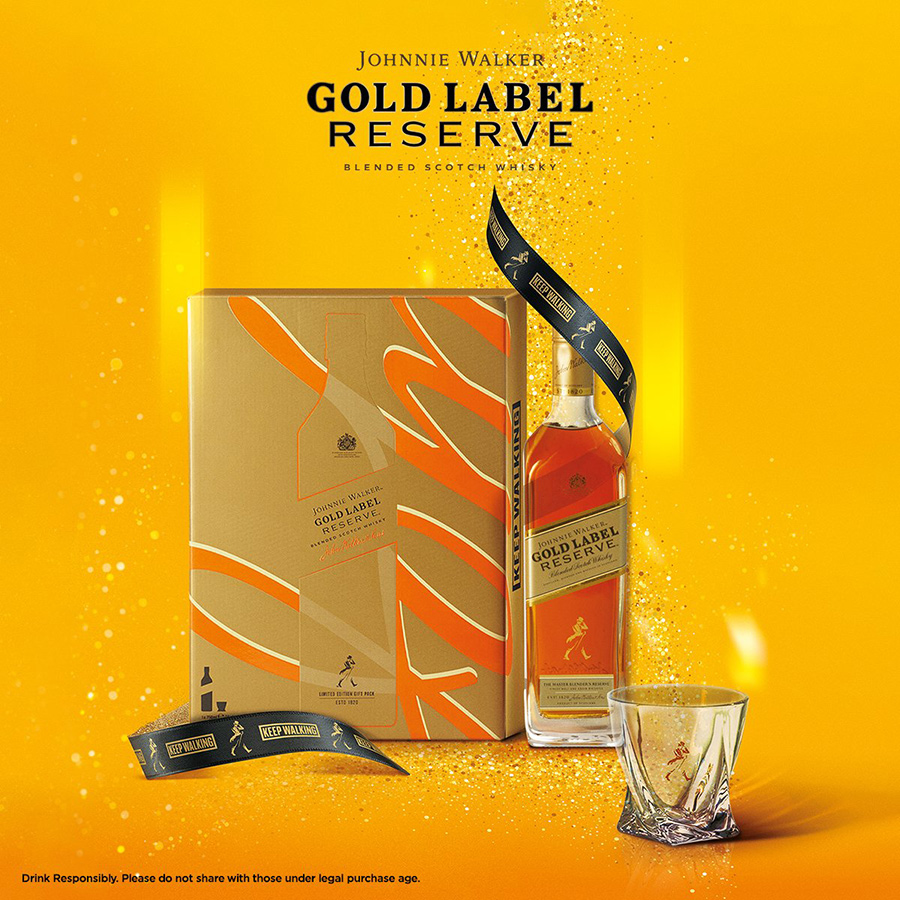 [Made in Scotland] Hộp quà Rượu Johnnie Walker Gold Label Reserve Blended Scotch Whisky 40% 750ml
