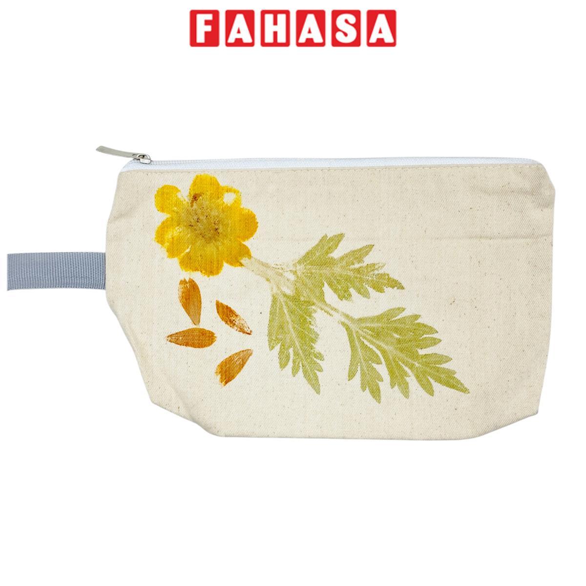 Túi Bút Vải Canvas In Hoa Lá Tươi - Saigon Zerowaste - Mẫu 7