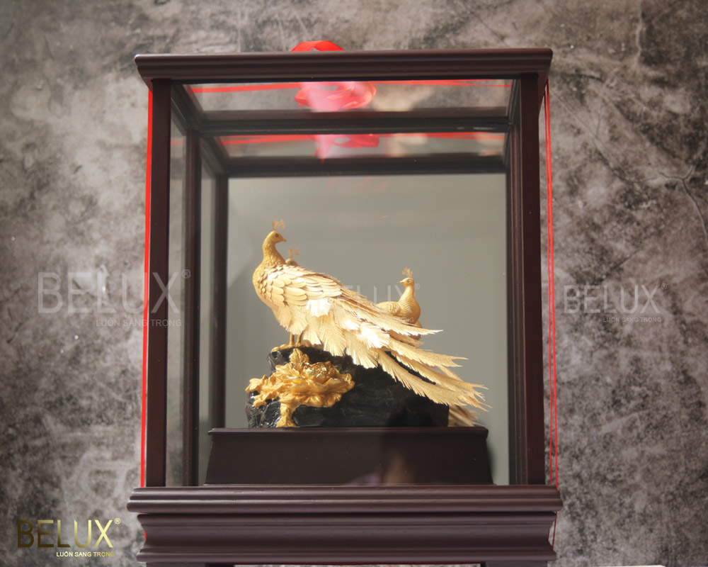 Đôi chim công dát vàng 24k