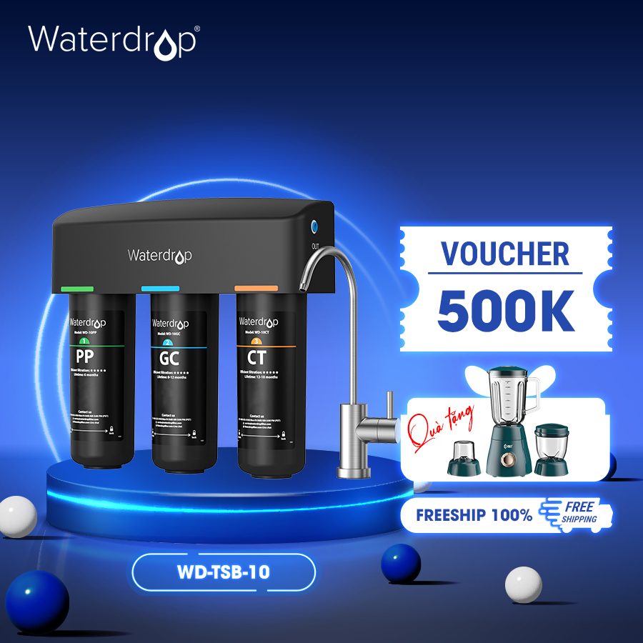 Bộ lọc gầm Waterdrop WD-TSB-10 3 tầng với vòi nước chuyên dụng