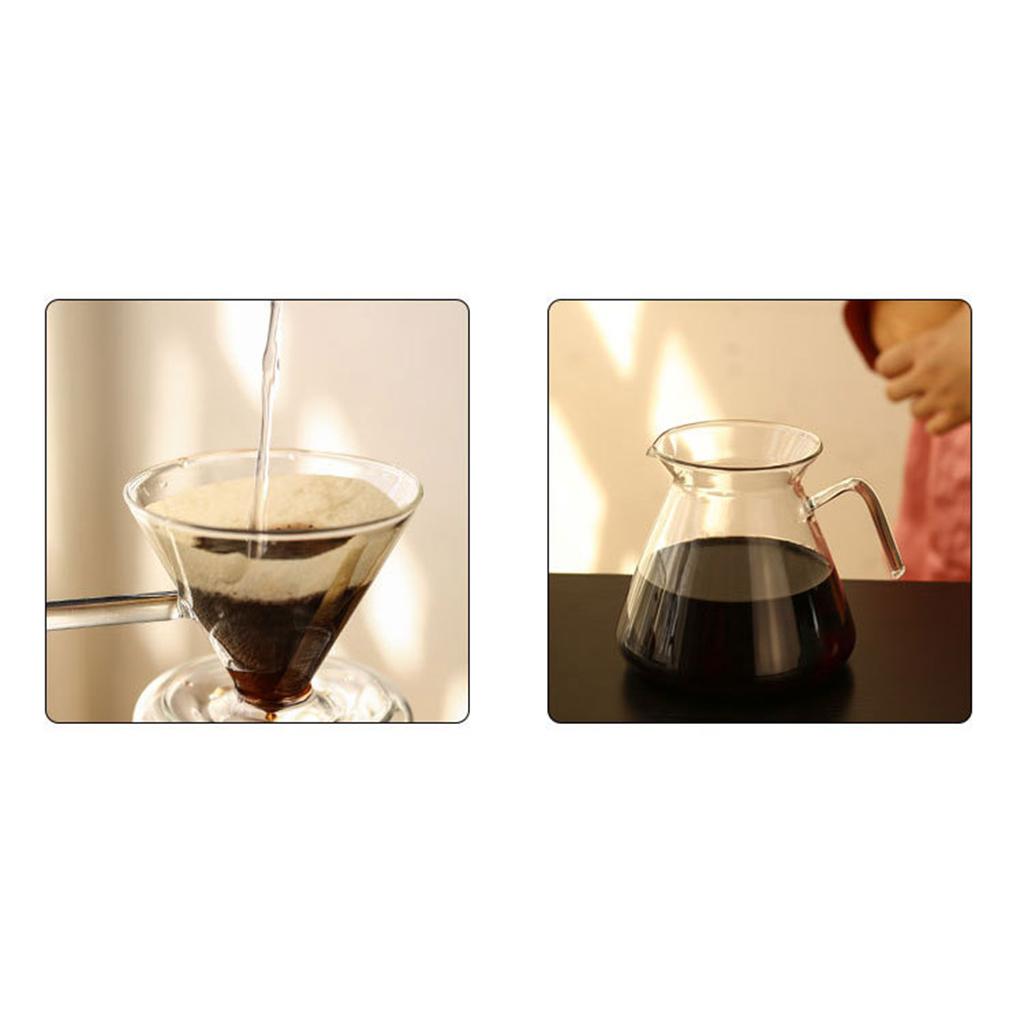 Pour Over Coffee Maker Glass Manual Drip Brewer Coffee Pot for Home Office