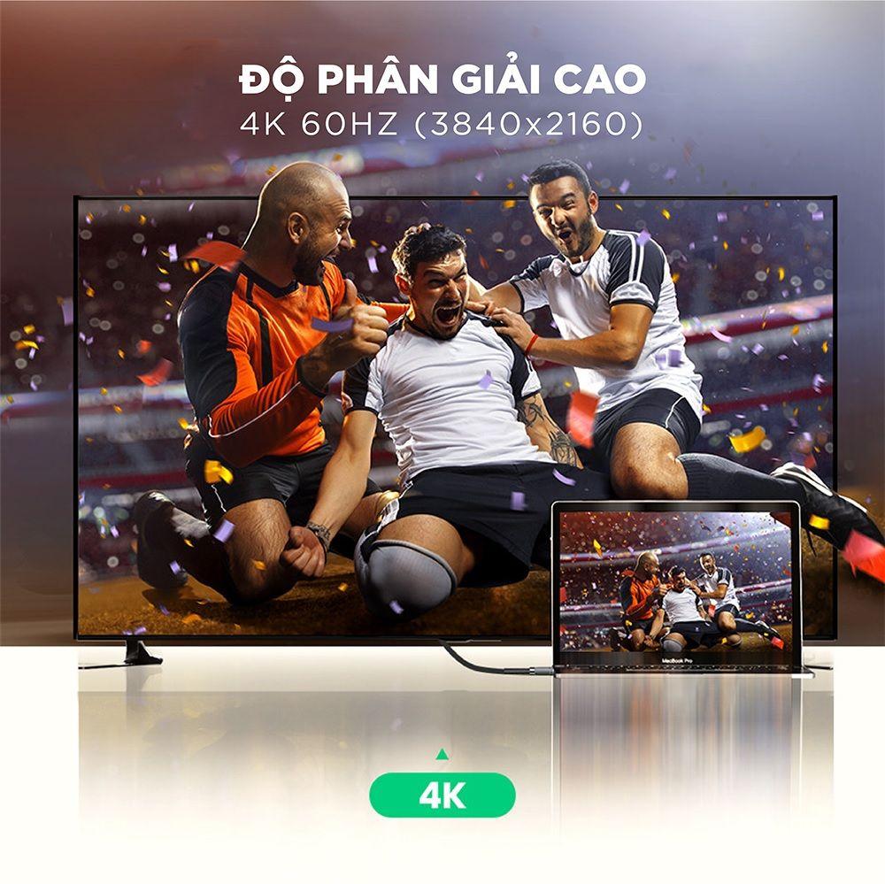 Ugreen UG70322HD136TK 1M 2.0 4K 60Hz 18Gbps màu đen Cáp HDMI chống nhiễu độ phân giải Cao - HÀNG CHÍNH HÃNG