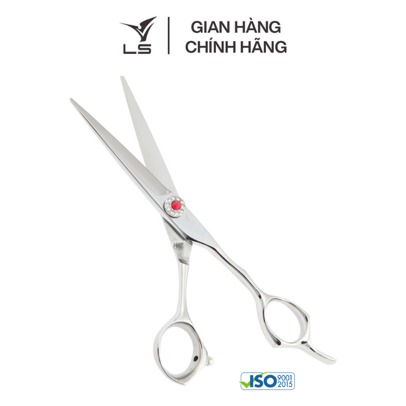 Kéo cắt tóc LS lưỡi thẳng quai offset vênh đỡ ngón cố định PSO/6.0