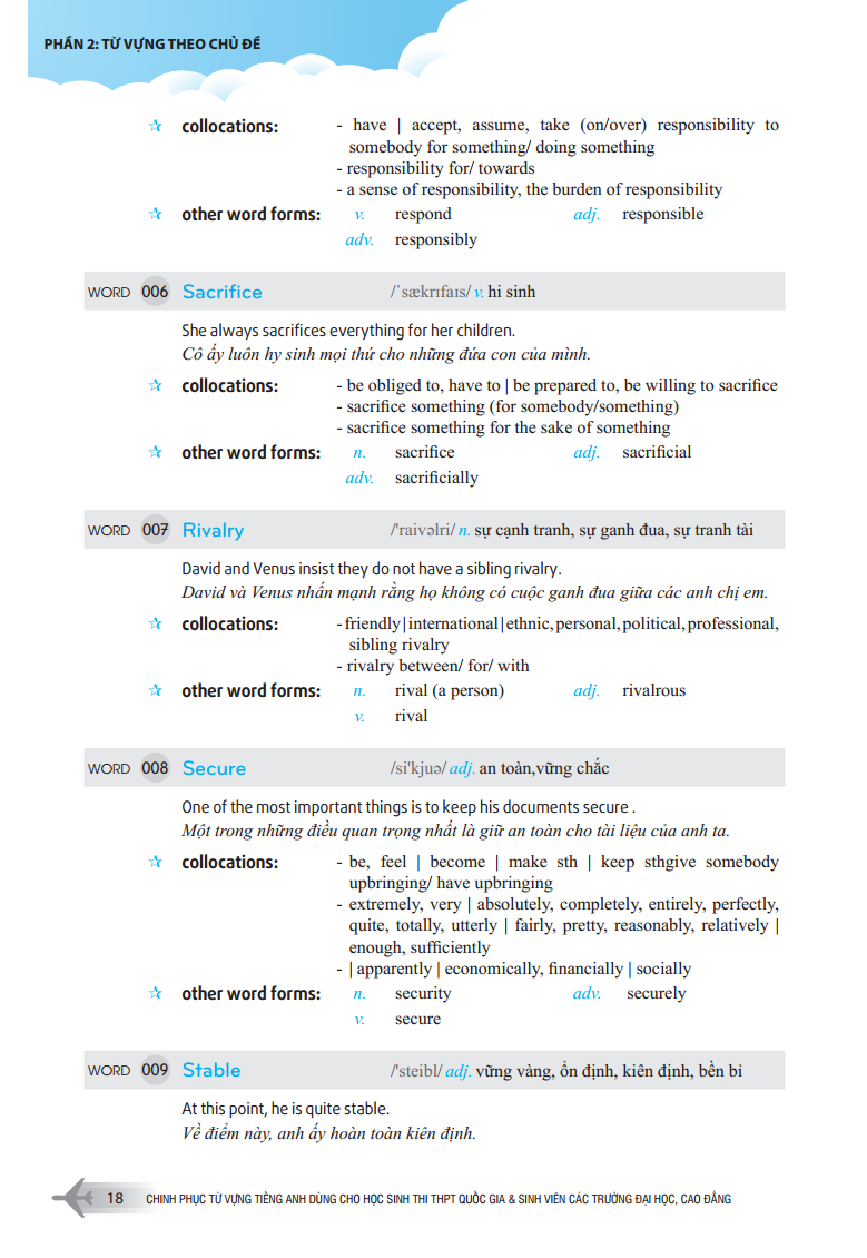 Sách Chinh Phục Từ Vựng Tiếng Anh Dùng Cho Học Sinh Thi THPT Quốc Gia Và Sinh Viên Các Trường Đại Học, Cao Đẳng