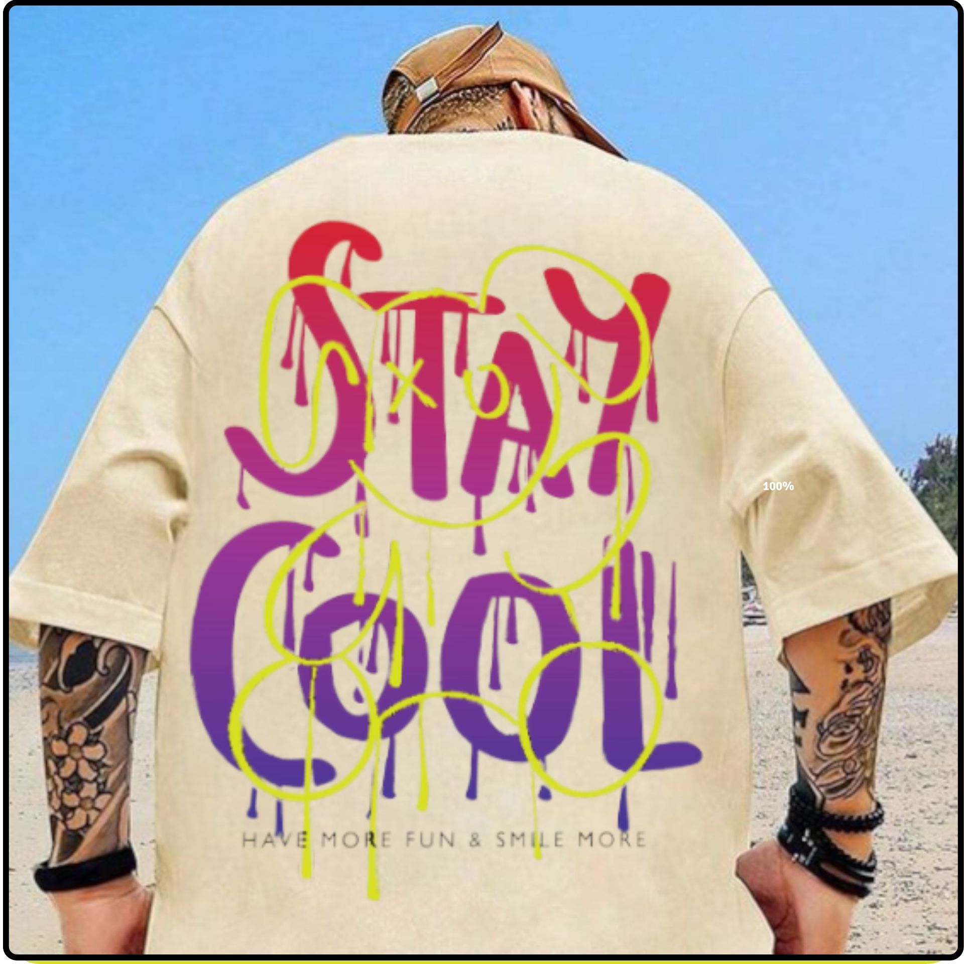 Áo Thun Nam Mã TSO00032 Ngắn Tay Cổ Tròn, Cotton 100%Cao Cấp, Áo In Chữ Stay Cool Kết Hợp Hoạ Tiết Độc Đáo – Dopel Shop