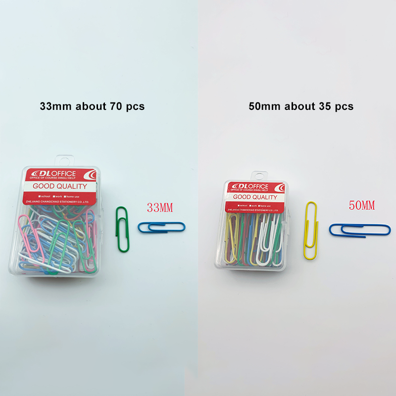 Stationery, Paper Clip, Silver / multicolor, 33mm / 55mm size【lyfs