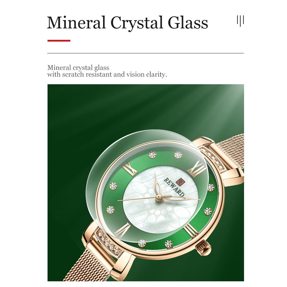 Đồng hồ nữ Quartz Movement Dây đeo bằng thép không gỉ Hiển thị thời gian  chống thấm nước 30M - Màu trắng