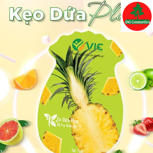 Kẹo dứa Plus giảm cân VIC organic, hỗ trợ giảm mỡ, giảm thèm ăn