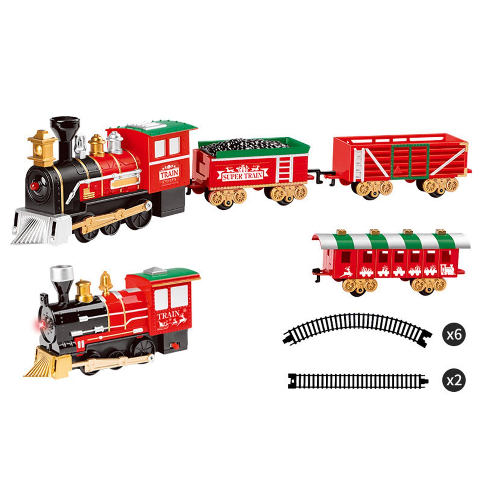 Electric Train Set Railway Tracks Toys Xmas Train Puzzle Toys for Kids Gifts