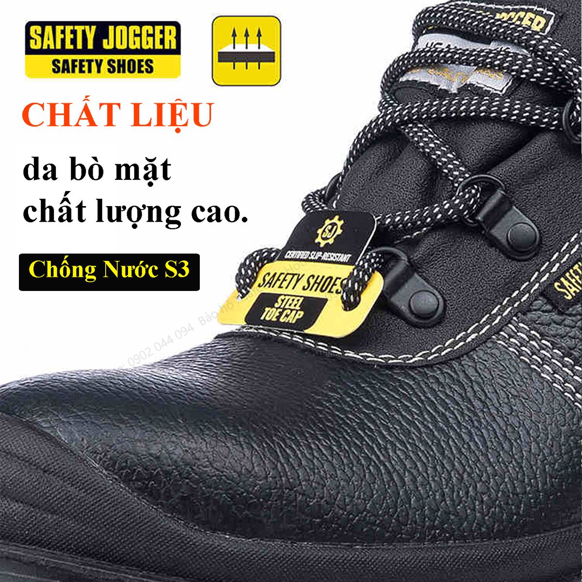 Giày bảo hộ lao động nam Jogger Bestboy S3 cổ cao da bò, chống đinh/ nước/ trượt. Giày công trình dáng thể thao - XSAFE