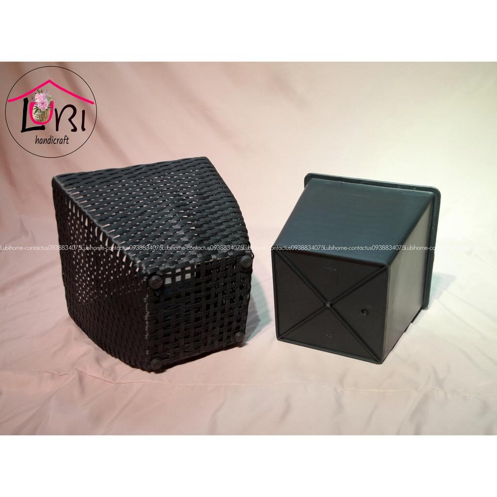 - Chậu trồng cây đan dây nhựa cao cấp - sang trọng, bền đẹp